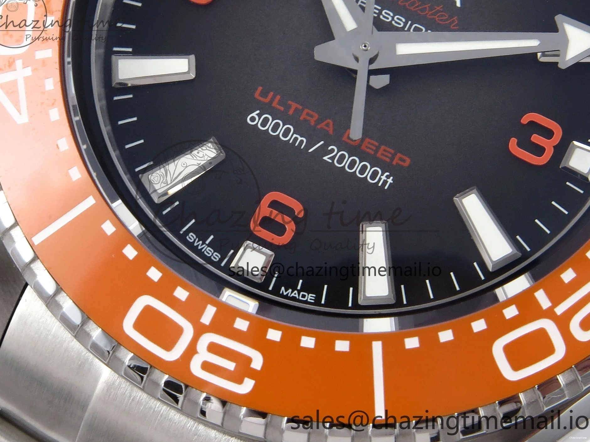 0523 Seamaster 6000M Ultra Deep SS VRF 1:1 Best Edition Gray Dial Orange Bezel on SS Bracelet A8912 Super Clone NewStyle 7687